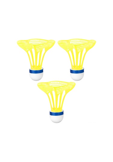 Geeksen Plastik Outdoor Badminton Topu - Sabit Direnc - Sarı Renk - 3 Adet Paket