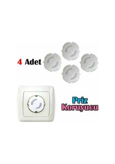 Çocuk Koruma Priz Kapağı 4 Adet Priz Emniyet Kapağı