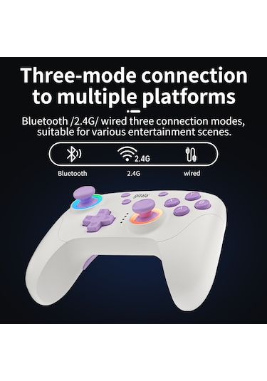 Gizala Kablosuz Oyun Kolu Gamepad Hall Effect Triggers Joystick Switch 2 / Pc/android/Apple Uyumlu iOS Beyaz