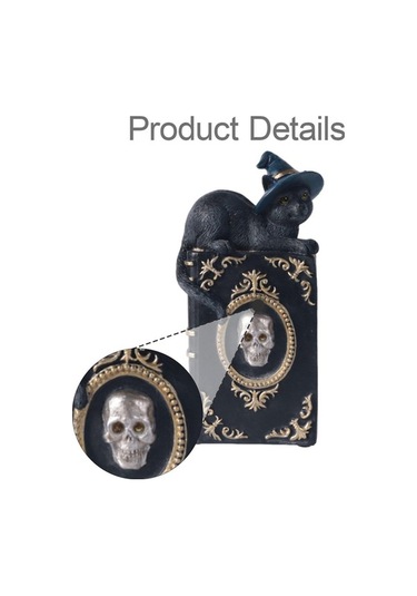 Trendooze Cadı Kedi Heykeli - Kitaplık & Masa Üstü, Minik Ve Şirin, 11cmx6,5cmx21,8cm 11cmx6,5cmx21,8cm