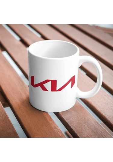 Applucky Kia Logo Tarihçesi Baskı Kupa Bardak Beyaz