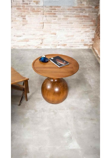 Wood Decorative Tekli Mantar Sehpa Ahşap Orta Sehpa, Tik Ağacı