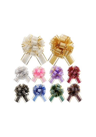 Springsun 30 Adet Büyük Boy Hediye Paketi Bowları - 10 Renkli Organza Çiftleri, Hediyeler Ve Kutular İçin Zengin Dekorasyon, Kolay Kullanıma Uygun Ve Dayanıklı