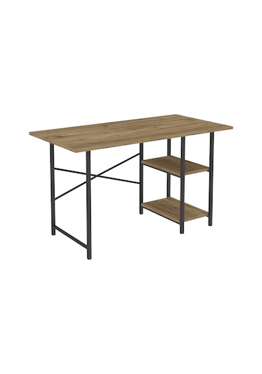 VayAvm 2 Raflı Çalışma Bilgisayar Masası 60 x 120 CM Çam Açık Kahverengi