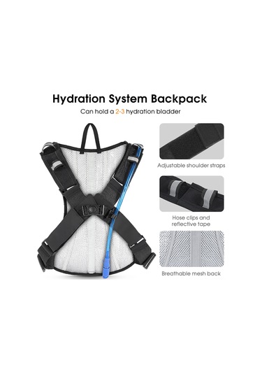 Yunboo Bisiklet Sırt Çantası - 10l Su Deposu, Hafif Ve Dayanıklı Outdoor Spor Çantası Siyah