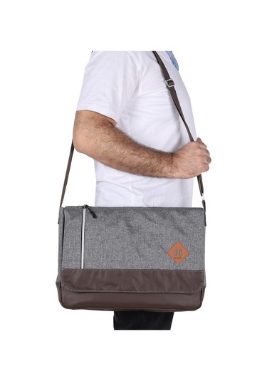 Strong 15.6 Inch Laptop Bölmeli Omuz Askılı Postacı Çantası Kft04 Gri