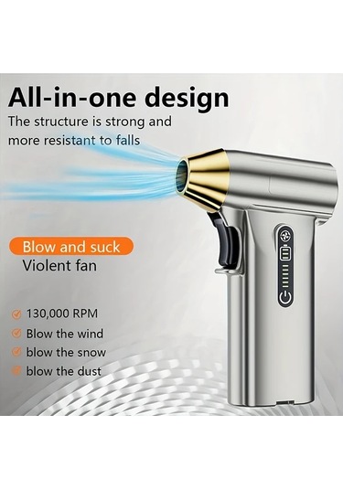 Fochsia Silvery High Speed Portatif Turbo Fan Yeniden Şarj Edilebilir Toz Temizleyici