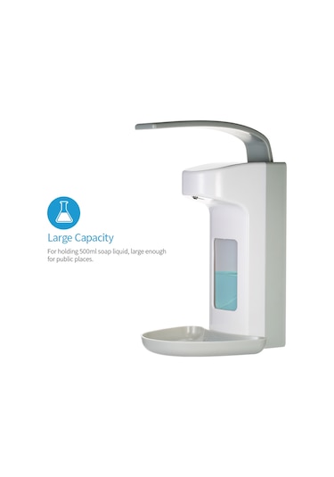 Lemestar Duvar Tipi Dirsek Basmalı Sabun Dağıtıcı - 500ml Kapasite, Abs Malzeme, Elle Basma, El Yıkama/dezenfeksiyon Diğer