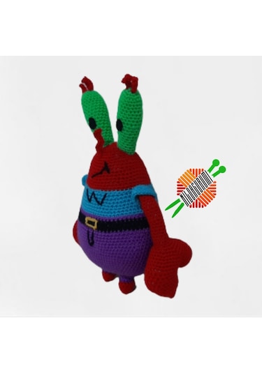 Amigurumi Oyuncak Bay Yengeç Sunger Bob Arkadaşları 35 CM