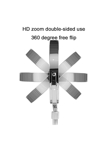 Sones Masaüstü Çift Taraflı Yuvarlak Led Aydınlatmalı Makyaj Aynası Kaldırılabilir Büyüteçli Ayna, Özellikler: Düzlem + 5 Kat Büyütme 7 İnç Pil Modeli