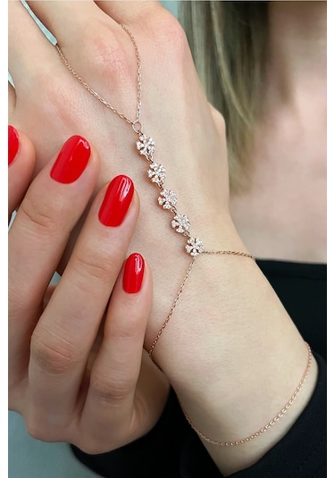 925 Ayar Gümüş Rose Sıra Kar Taneleri Şahmeran - 45100302 Rose Gold