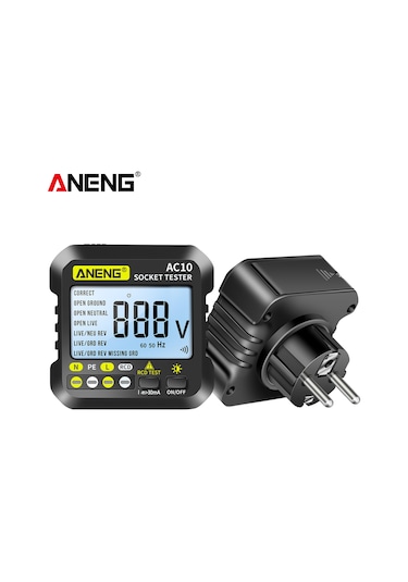 Ximistore9 Aneng Ac10 Avrupa Tipi Prizi Test Cihazı - Polarite Ve Faz Kontrol Cihazı Pil Dahil Değil
