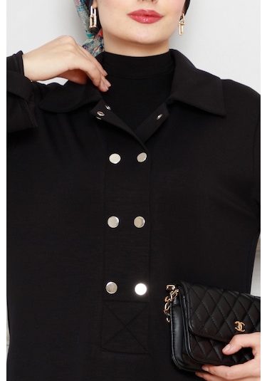 Cırt Cırtlı Oysho Elbise-siyah-4482 Siyah