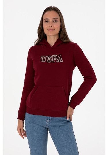 U.S. Polo Assn. Kadın Bordo Şardonlu Kapüşonlu Basic Sweatshirt 50313566-VR014 U.S. Polo Assn. Kadın Bordo Şardonlu Kapüşonlu Basic Sweatshirt 50313566-VR014