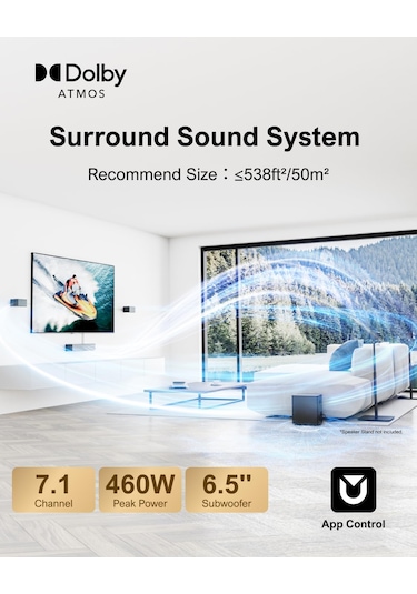 Ultımea Poseidon D80 Dolby Atmos 7.1 Subwoofer Hoparlör U2620