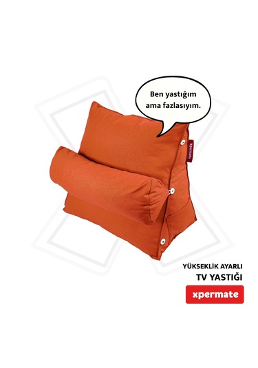 Xpermate Yükseklik Ayarlı Tv Yastığı Bel Destek Yastığı Turuncu