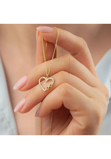 925 Ayar Gold Kalpli Sonsuz Gümüş Kolye
