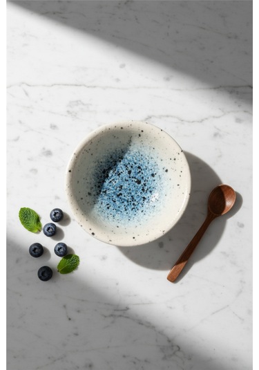 12'li Valencia Salata Kasesi Kalın Kenarlı 16cm Dijital Splash Rinart Krem