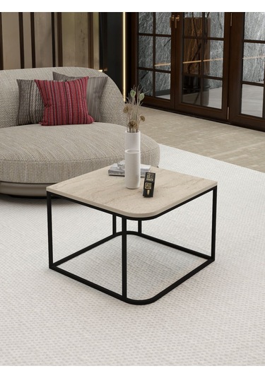 Orta Sehpa Tekli Damla Traverten Bej