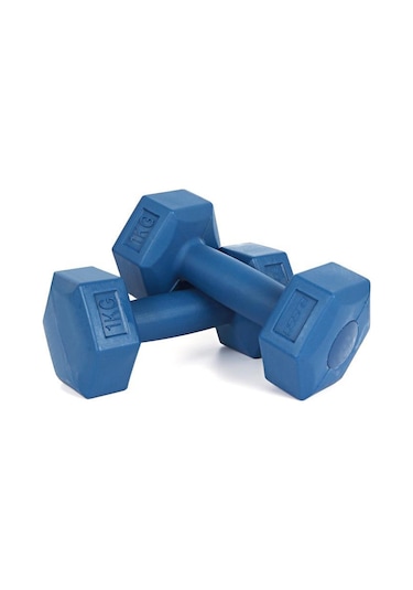Busso CMt-10 Plastik Dambıl Set Mavi 1 KG x 2 Adet