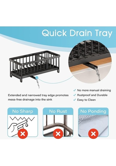 Pazly 24x9.5x10 Cm Paslanmaz Çelik Gümüş Sünger Tutucu Mutfak Lavabo Bulaşık Süngeri Organizatör Süzgeç Fırçası Tutucu Depolama Gümüş