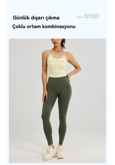 Kadınlar İçin Şeftali Kalça Kaldırıcı Spor Yoga Pantolonu Açık Yeşil