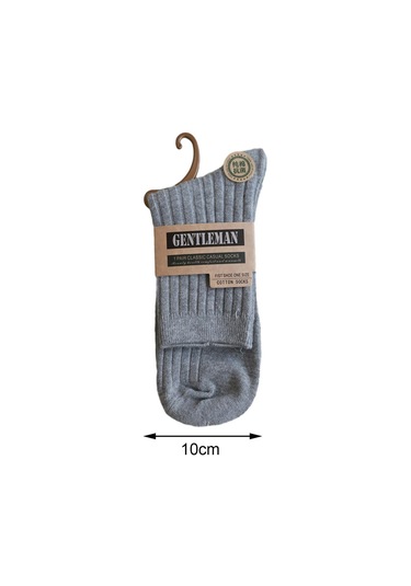 Homyl 10 Çift Erkek Orta Buzağı Çorap Yumuşak Sıcak Gri Gri
