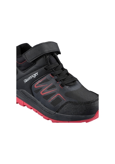 Slazenger KENTON I Çocuk Cırt Cırtlı Siyah - Kırmızı Bot