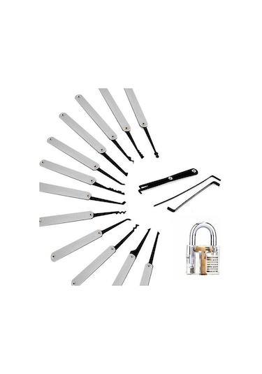 Valkyrie 15 Parça Bozuk Kilit Açma Seti + Şeffaf Asma Kilit
