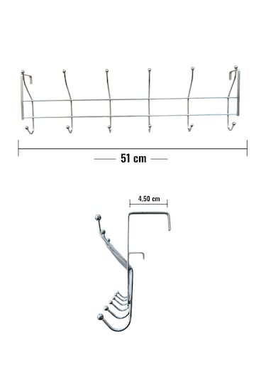 Kapı Arkası Askısı / 51 Cm / 1 Adet Metal