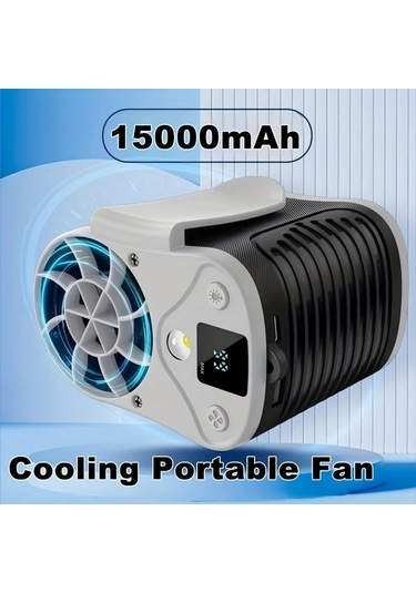 Motion003 Yeşil 15000mah Pil Güç Bankası Taşınabilir Bel Fanı Usb Şarjlı Dış Mekan Soğutma Fanı 8500rpm 7 Hız Ayarı