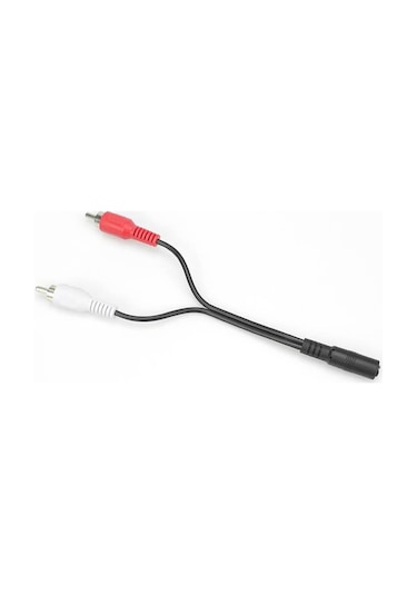 3.5mm Stereo Dişi to 2 RCA Erkek Tos Ses Kablosu - AUX Dönüştürücü Kablo - 30cm