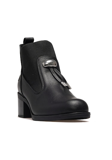 Mammamia Kadın Hakiki Deri Topuklu Günlük Bot 25k D25kb-1805 Z Siyah Siyah