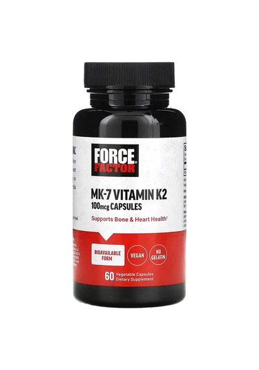 Force Factor Mk-7 Vitamin K2 100 Mcg Bone & Heart Health 60 Vegetable Caps