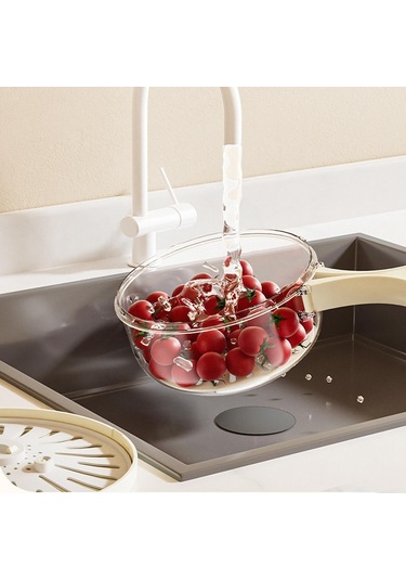 Suntek Drenaj Sepeti Pratik Kevgir Üzüm Sebze Kabı Kahverengi