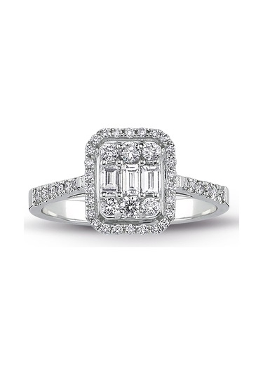 0.60 Ct Modern Baget Tasarım Kare Tektaş Yüzük 18 K