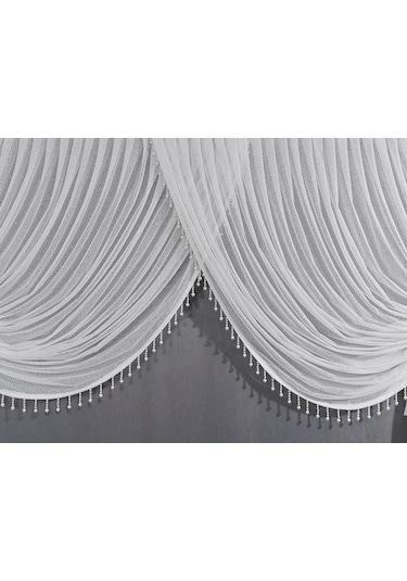 Kruvaze Tül Perde Incili Yıkama Torbası Mekanizma Hediyeli Tül