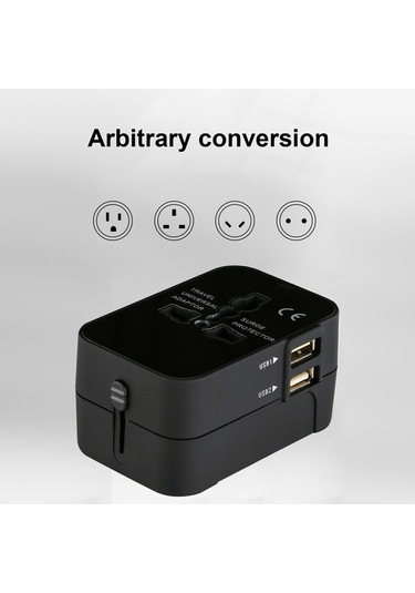 Trendooze Evrensel Seyahat Şarj Cihazı - 2x Usb, 110-250v, 4 Ülke Uyumlu
