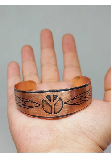 Yasamtohumu Barış Sembollü Bakır Bileklik 52654 Çok Renkli