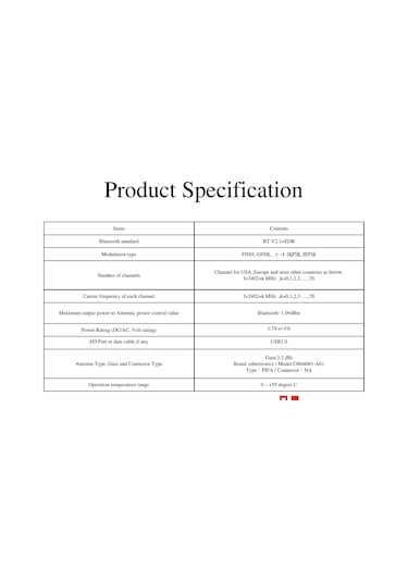 Anatel BCM92046 Bluetooth Wireless Network Modül Dahili Anten