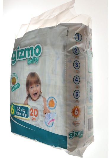 Gizmo Baby Bebek Bezi 6 Numara Extra Large 20 Adet