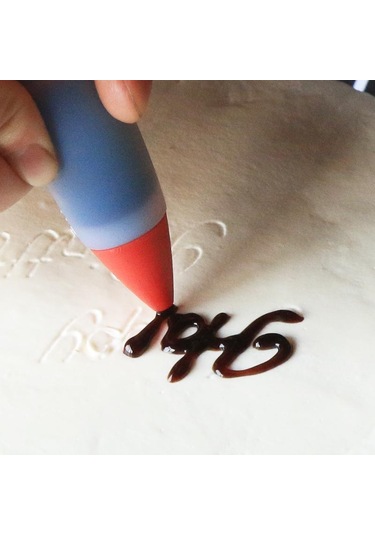 Pembe Silikon Gıda Yazma Kalem Çikolata Dekorasyon Araçları Kek Kalıbı Krem Fincan Kurabiye Pasta Nozulları