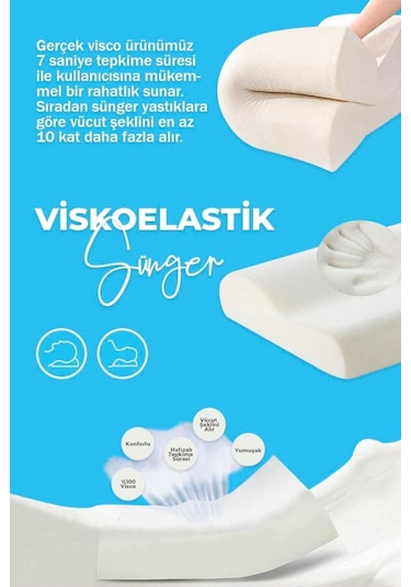 WhiteBlanco Bamboo Boyun Destekli Ortopedik Yastık Visco Yastık Class-bambooıı Krem