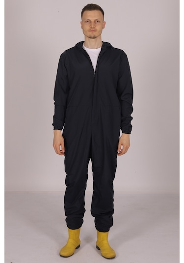 İşçi Tulumu  Yağmurluk Çiftçi Bahçıvan Kuaför Laboratuvar Sıvı Geçirmez Terletmez Kumaş Lacivert