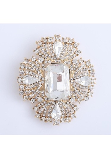 Novahub Vintage Kadın Mavi Beyaz Kristal Çiçek Broş Gümüş Altın Renk Vintage Broş Kadınlar Için Sevimli Çapraz Pin Elbise Ceket Aksesuarı Mavi Mavi