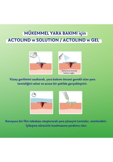 Actolind Yara Solüsyonu 1 L + Yara Jeli 50 ML + Woun-Vit Plus 60 Kapsül