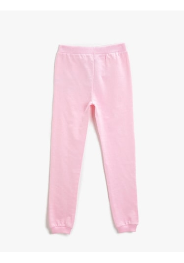 Koton Baskılı Çocuk Jogger Eşofman Alt Pembe