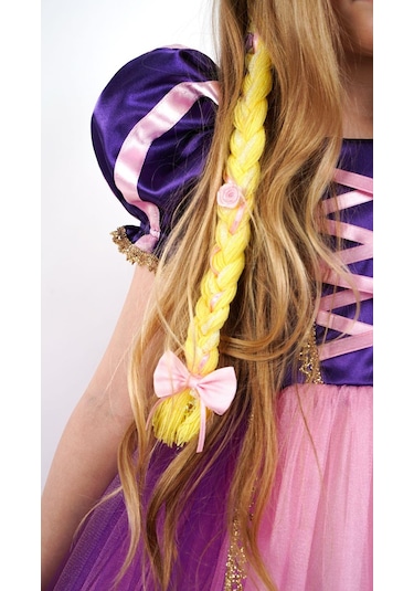 Rapunzel Prenses Kız Çocuk Parti Kostümü Doğum Günü Elbisesi Mor