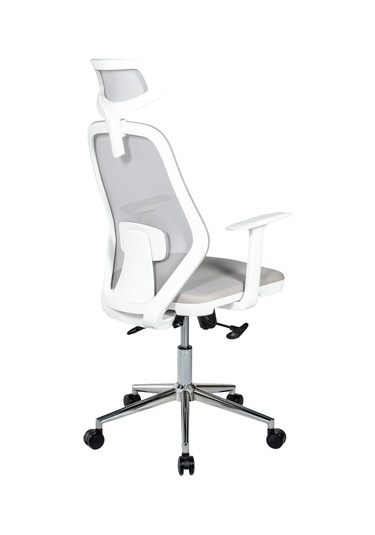 Ofisbazaar Dali Beyaz Fileli Yönetici Koltuğu Ergonomik Başlıklı Ofis Koltuğu Gri Gri