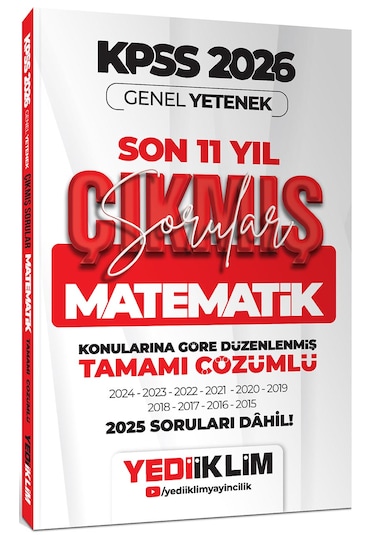 Yediiklim 2026 Kpss Gy-gk Lisans Konularına Göre Tamamı Çözümlü Son 11 Yıl Çıkmış Sorular Seti 5 Kitap
